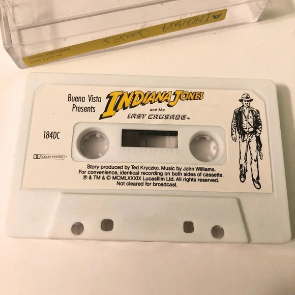 Vtg 1989 Indiana Jones  and The Last Crusader Cassette Tape - Picture 5 of 8